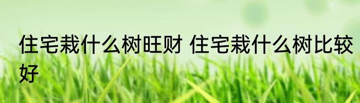 住宅栽什么树旺财 住宅栽什么树比较好