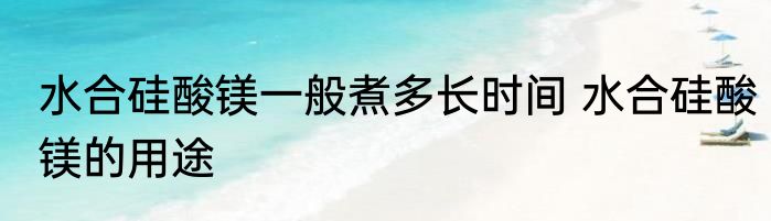 水合硅酸镁一般煮多长时间 水合硅酸镁的用途