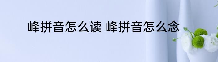 峰拼音怎么读 峰拼音怎么念