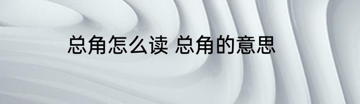 总角怎么读 总角的意思