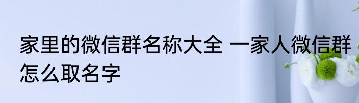 家里的微信群名称大全 一家人微信群怎么取名字