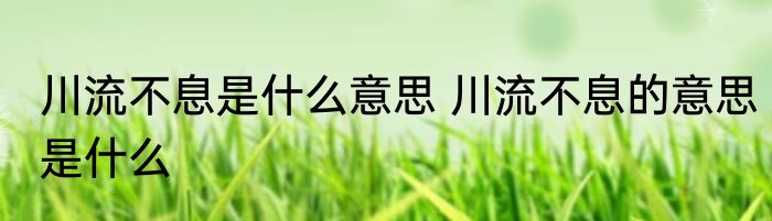 川流不息是什么意思 川流不息的意思是什么