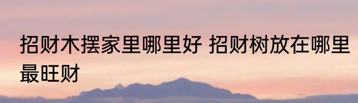 招财木摆家里哪里好 招财树放在哪里最旺财