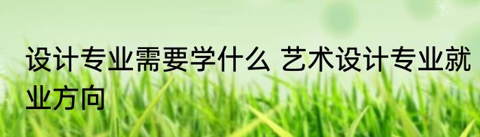 设计专业需要学什么 艺术设计专业就业方向
