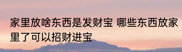 家里放啥东西是发财宝 哪些东西放家里了可以招财进宝