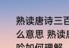 熟读唐诗三百首不会作诗也会吟是什么意思 熟读唐诗三百首不会作诗也会吟如何理解