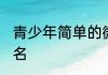 青少年简单的微信名字 男生用的微信名