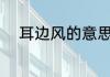 耳边风的意思 词语耳边风的意思