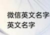 微信英文名字独立简单气质 微信气质英文名字
