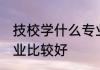 技校学什么专业比较好 技校学哪些专业比较好