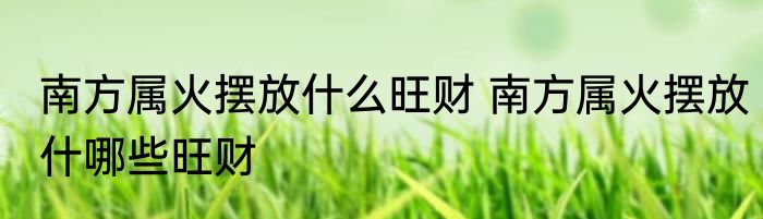 南方属火摆放什么旺财 南方属火摆放什哪些旺财