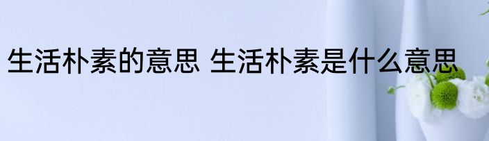 生活朴素的意思 生活朴素是什么意思