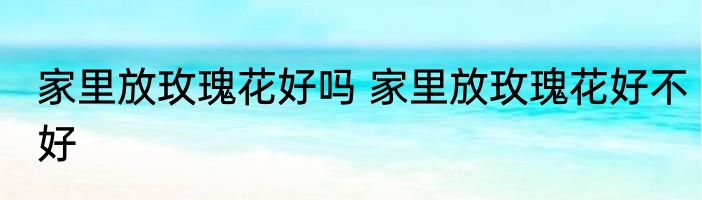 家里放玫瑰花好吗 家里放玫瑰花好不好