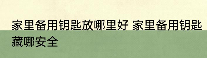 家里备用钥匙放哪里好 家里备用钥匙藏哪安全