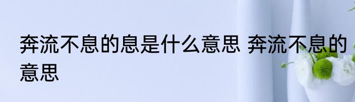 奔流不息的息是什么意思 奔流不息的意思