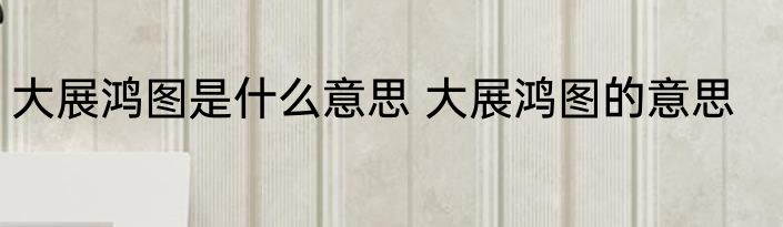 大展鸿图是什么意思 大展鸿图的意思
