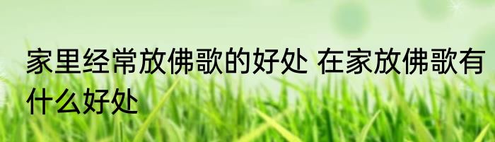家里经常放佛歌的好处 在家放佛歌有什么好处
