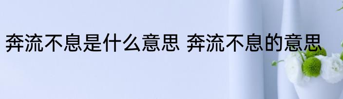 奔流不息是什么意思 奔流不息的意思