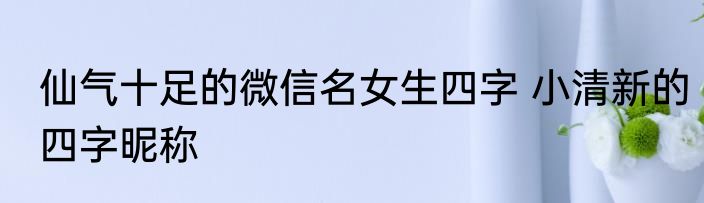 仙气十足的微信名女生四字 小清新的四字昵称