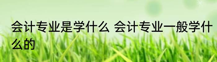 会计专业是学什么 会计专业一般学什么的