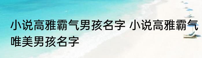 小说高雅霸气男孩名字 小说高雅霸气唯美男孩名字