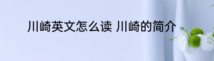 川崎英文怎么读 川崎的简介