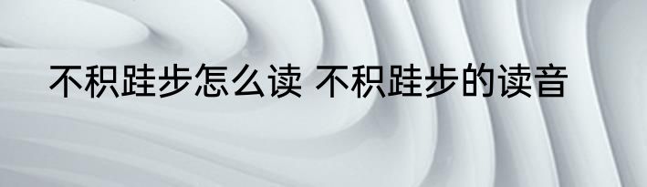不积跬步怎么读 不积跬步的读音