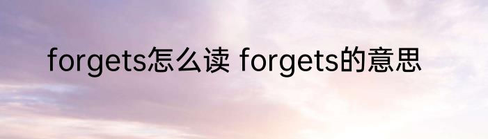 forgets怎么读 forgets的意思
