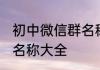 初中微信群名称大全 初中唯美微信群名称大全