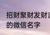 招财聚财发财吉祥微信名字 旺财大气的微信名字
