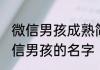 微信男孩成熟简单的名字 气质清新微信男孩的名字