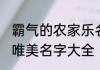 霸气的农家乐名字大全 霸气的农家乐唯美名字大全