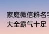 家庭微信群名字霸气 家族微信群名称大全霸气十足