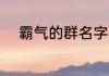 霸气的群名字 霸气的群名字介绍