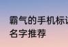霸气的手机标识名字 霸气的手机标识名字推荐