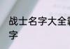 战士名字大全霸气 诗意优美的战士名字