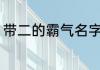 带二的霸气名字 带二的霸气名字推荐