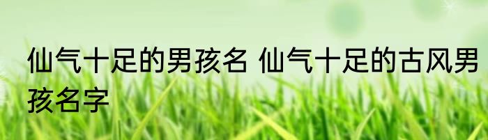仙气十足的男孩名 仙气十足的古风男孩名字