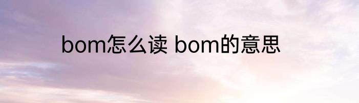 bom怎么读 bom的意思