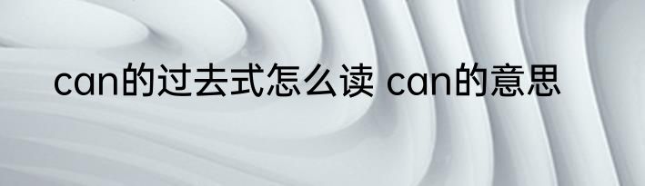 can的过去式怎么读 can的意思