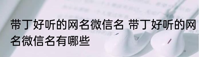 带丁好听的网名微信名 带丁好听的网名微信名有哪些