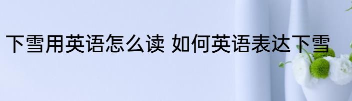 下雪用英语怎么读 如何英语表达下雪