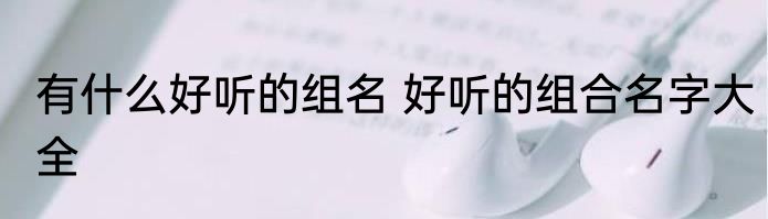 有什么好听的组名 好听的组合名字大全