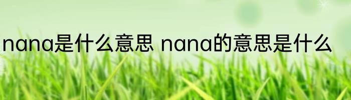 nana是什么意思 nana的意思是什么