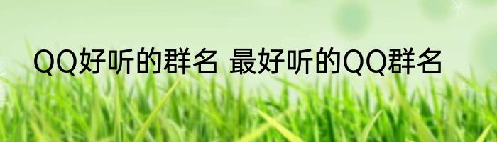 QQ好听的群名 最好听的QQ群名