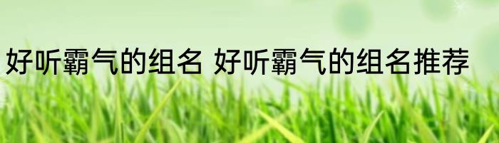 好听霸气的组名 好听霸气的组名推荐