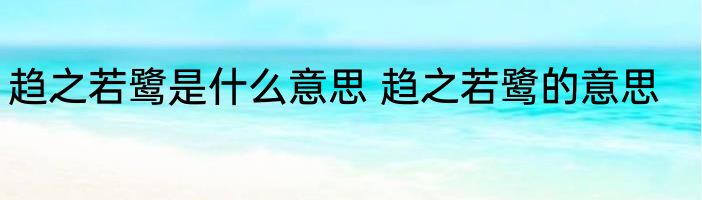 趋之若鹭是什么意思 趋之若鹭的意思