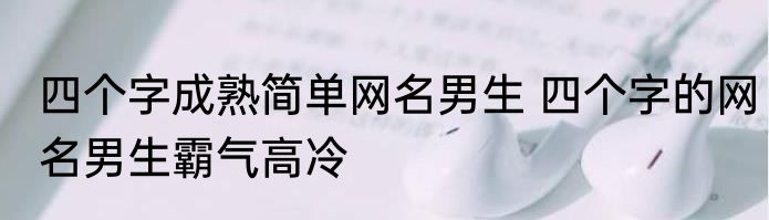 四个字成熟简单网名男生 四个字的网名男生霸气高冷