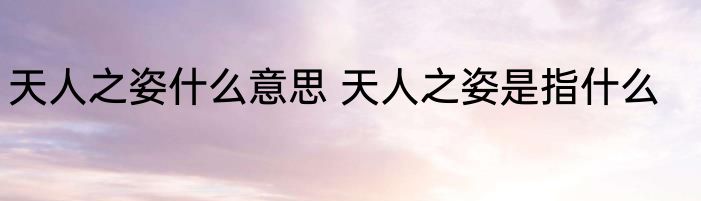 天人之姿什么意思 天人之姿是指什么