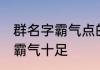 群名字霸气点的朋友群 群里昵称搞笑霸气十足